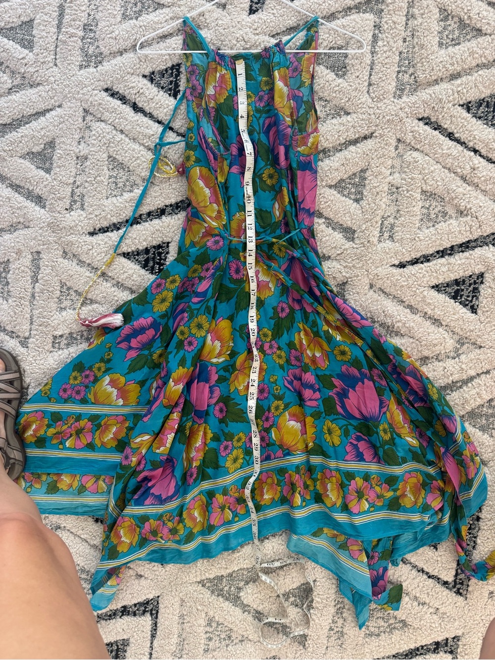 Anthropologie Lilka Floral Halter Midi Dress Blue XS - Picture 9 of 9